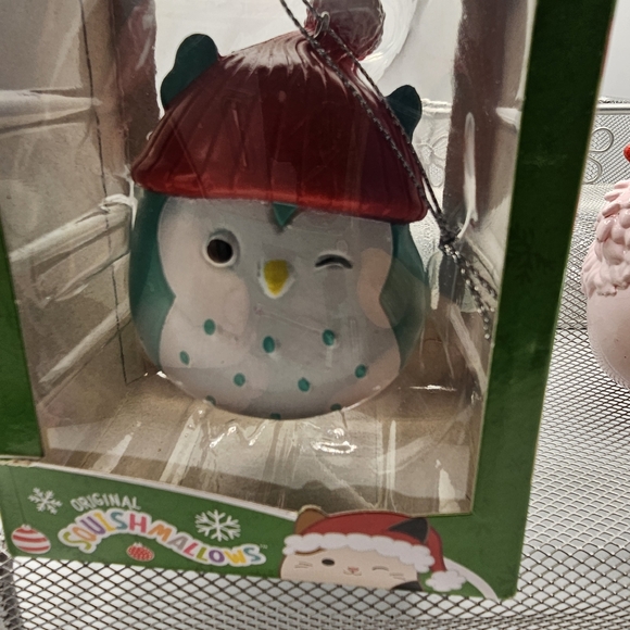 Squishmallow Christmas Ornaments - Penguin and Pink Yeti. Box has tear in it. - Picture 4 of 6